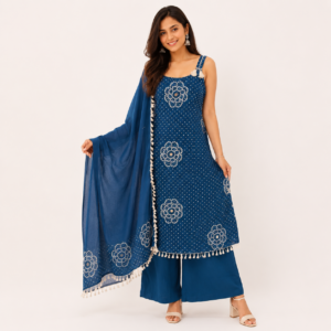 Aurelia Blue Cotton Casual Wear