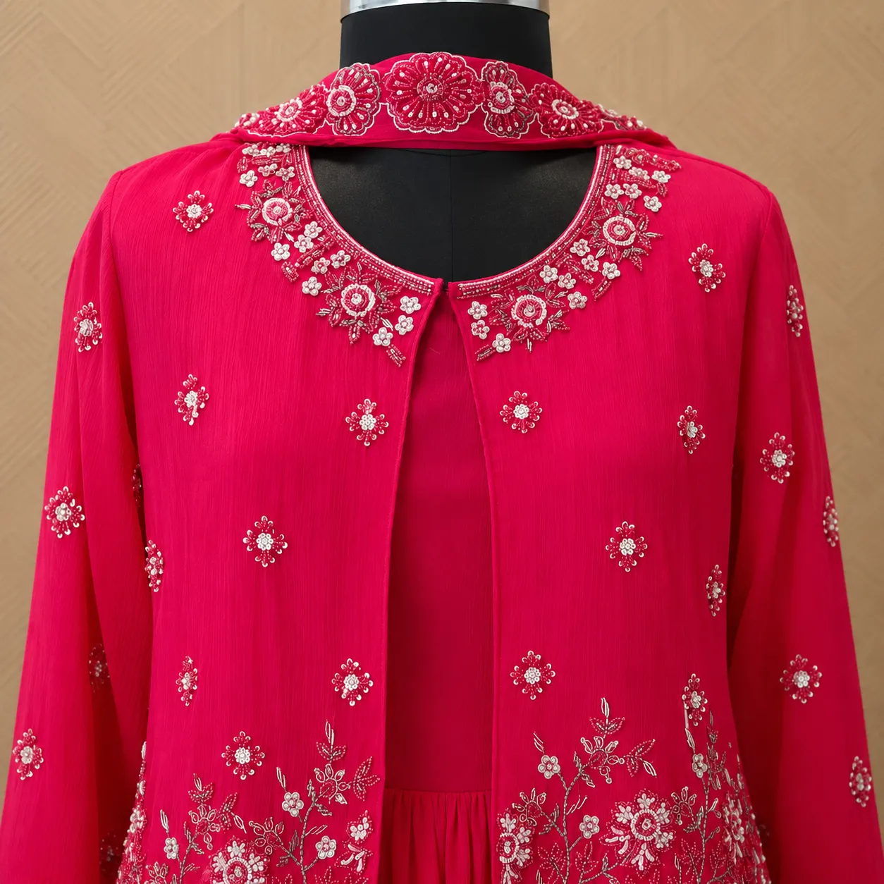 Rivara Rose Bloom Georgette Gown Set - Image 2