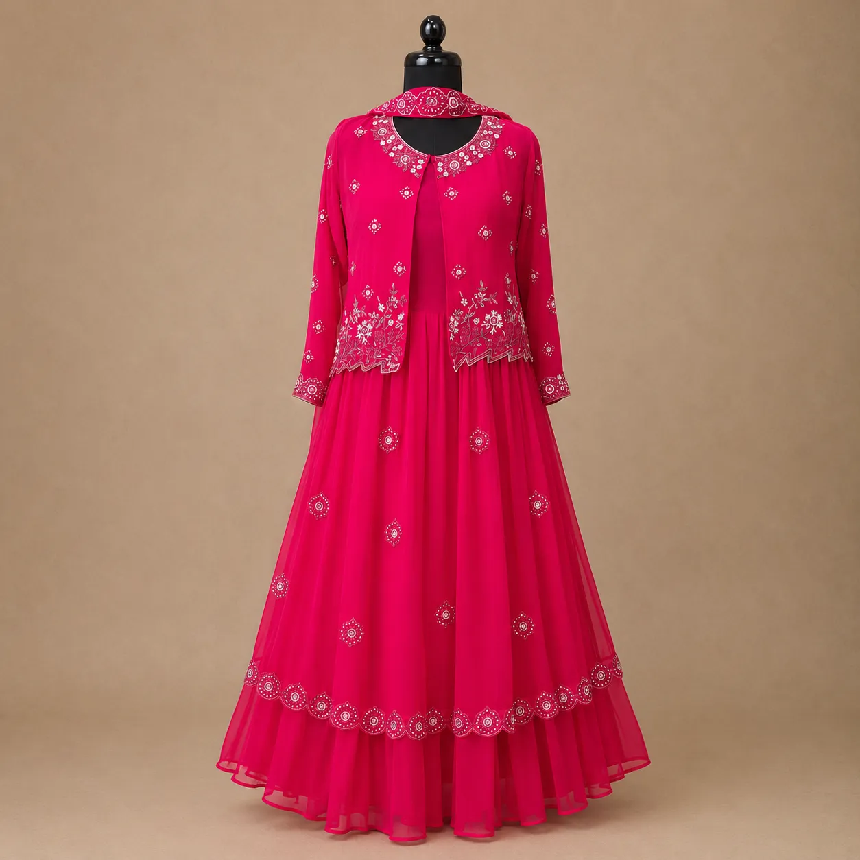 Rivara Rose Bloom Georgette Gown Set - Image 3