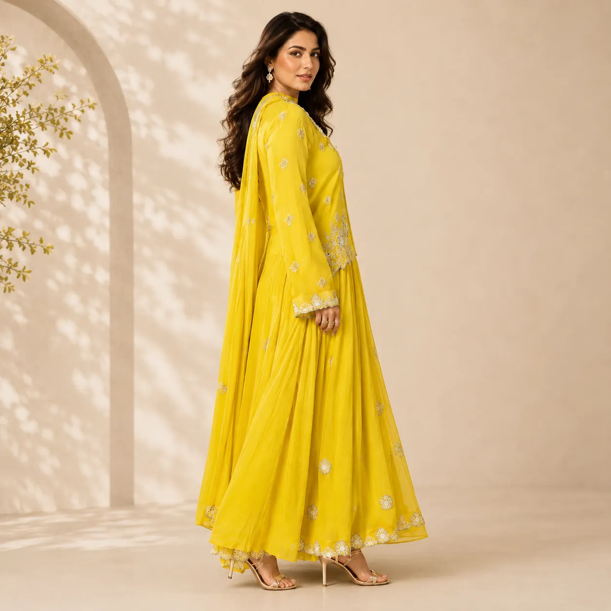 Solene Sunburst Georgette Gown - Image 2